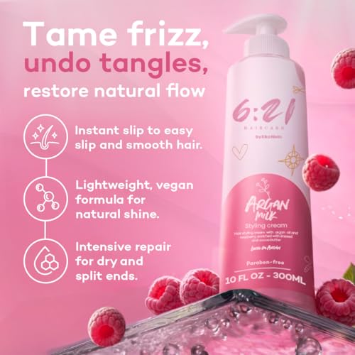 Argan Milk Leave-In Conditioner & Heat Protectant - 10 oz for Frizz Control & Moisture