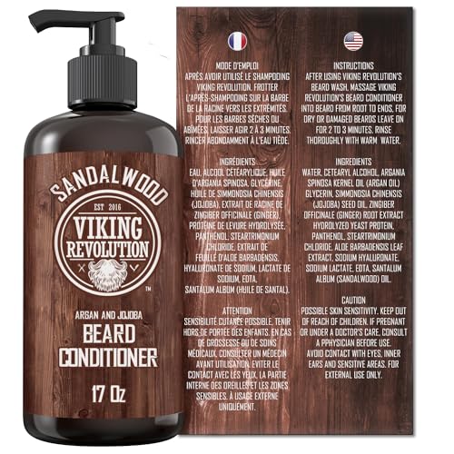 Viking Revolution Sandalwood Beard Conditioner 17 oz - Moisturizes & Softens