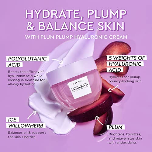 Refillable 50ml Hyaluronic Acid Face Moisturizer with Plumping Peptides — Glow Recipe Plum Plump, Korean Skin Care