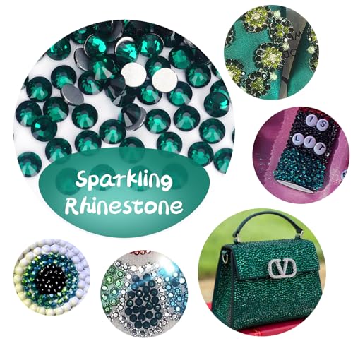 Emerald Flat Back Rhinestones Bulk SS20 10,000 Pieces for Nails Crafts Jewelry