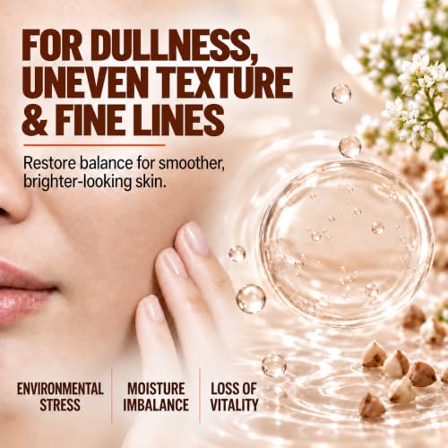 Korean Vegan PDRN Face Serum with Buckwheat - Hydrating Skin Care for Brightness