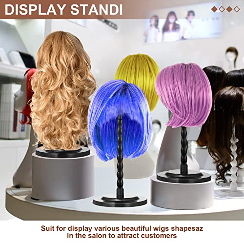 Reginary Black Wig Stand Set - 8 Pcs Display & Storage for Wigs, Hats & Cosplay Masks