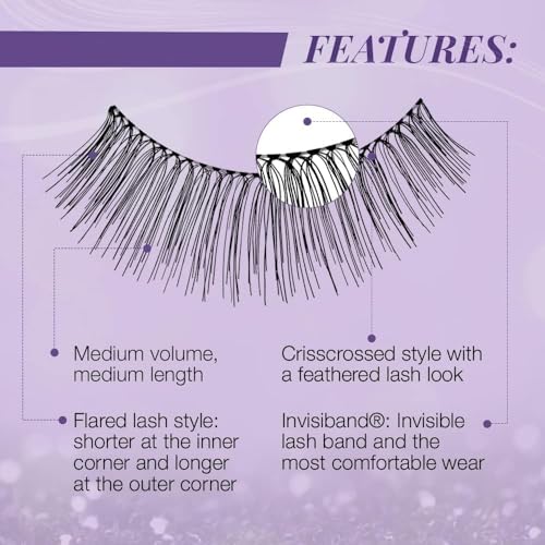 Ardell Fashion Lashes 105 Pack of 6 Reusable Flared Natural False Eyelashes