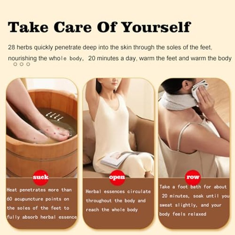 30 Pack Herbal Foot Soak Bags -Natural Ginger Mugwort Foot Detox Soak ,Body care herbal package Soothes Tired ,Chinese Herbal Foot Bath Spa Gift for Men & Womenäõõ®ßæ˩ñé?øÜÊÅøÐ (32 Ounce (Pack of 1), 28)