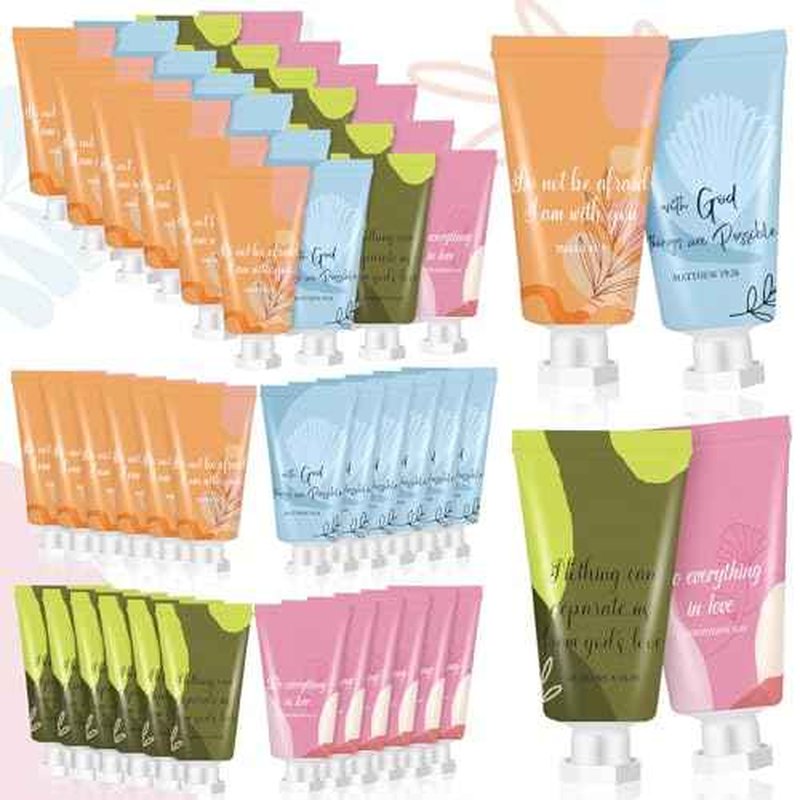 72 Pcs Christian Hand Lotion Bulk Gifts for Women Bible Verse Mini Travel Hand Cream Religious Thanksgiving Christmas Gift for Church Members Prayers Teachers Coworkers Homeless