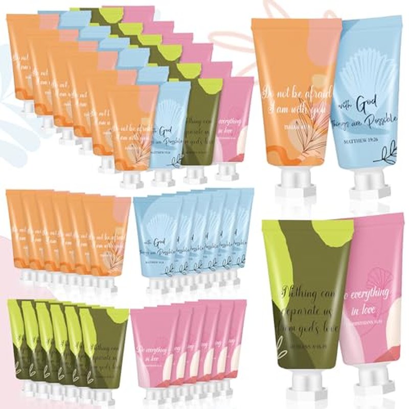 72 Pcs Easter Christian Hand Lotion Bulk Gifts for Women Bible Verse Mini Travel Hand Cream Religious Mother's Day Gift for Church Members Prayers Teachers Coworkers Homeless