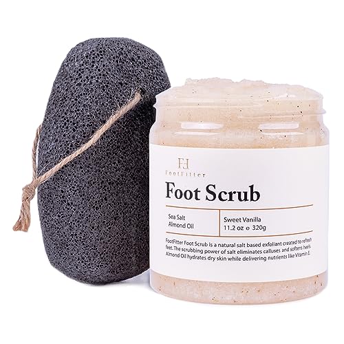FootFitter Exfoliating Foot Care Kit with Sea Salt Scrub & Pumice Stone - Scrub & Stone