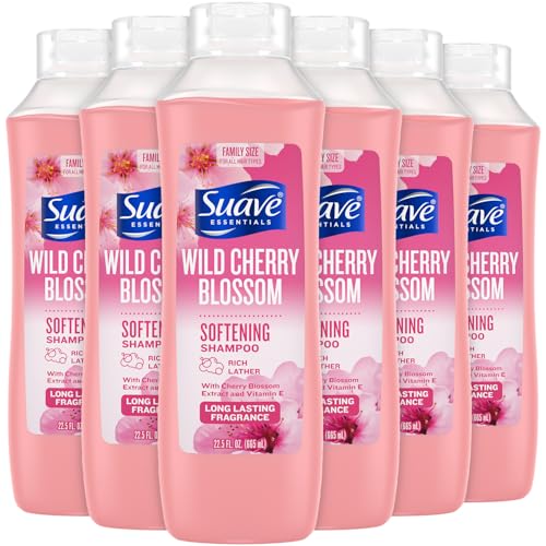 Suave Shampoo, Wild Cherry Blossom 6-Pack ? Fragrant, Softening Formula with Vitamin E, 22.5 Oz Ea