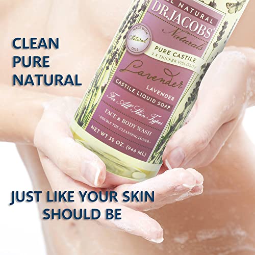 Pure Castile Soap - Plant-Based Face & Body Wash for Sensitive Skin, 32 Fl Oz