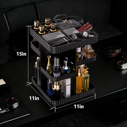 Famitree 360° Rotating Large Capacity Makeup Organizer - Black