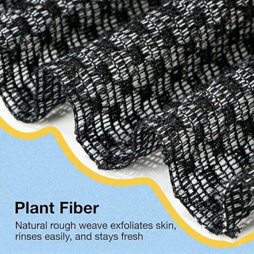 Black 2 Pack Exfoliating Washcloth Towels - Body Scrubber Set for Shower
