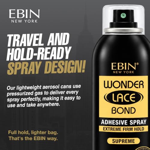 Lace Bond Spray - Extreme Hold Adhesive for Wigs, Hairpieces, 3 Pack