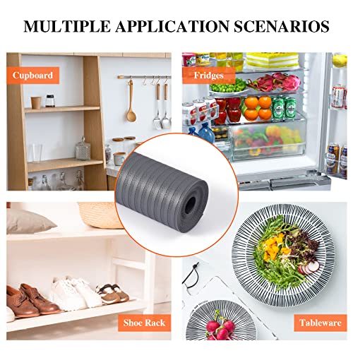 Mcrbeay Non-Adhesive Washable Shelf Liner for Cabinets, Dark Gray, 24"W x 30' L