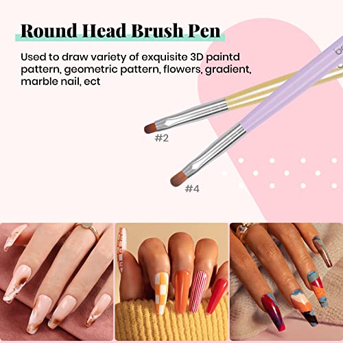 Beetles Gel Nail Brush, 7Pcs Nail Art Brushes, Nail Art Tips Nail Brushes for Nail Art Nail Painting Brush Pen Set for Home and Salon Use Decoration