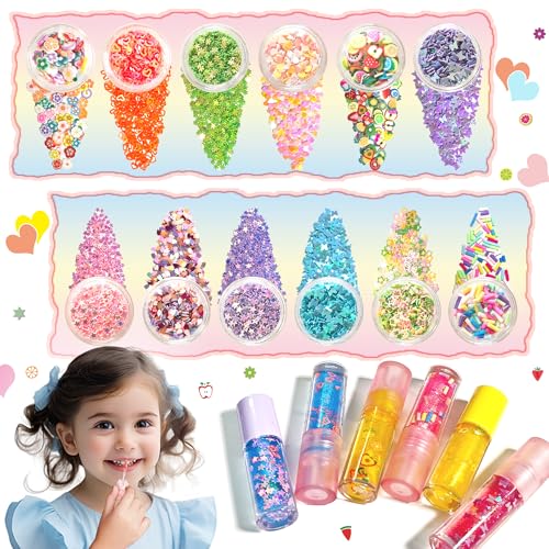 DIY Lip Gloss Making Kit - All-in-One to Make Your Own Lip Care Gloss Set with Clear Base, Pigments, Glitter, Tubes, Fun Creative Gift for Women Girls Makeup Lovers in Christmas Birthdays