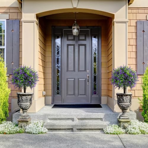 CAZZOVA Lavender Topiary Balls Set of 2 - 24 Inch Faux Shrubs with Stakes