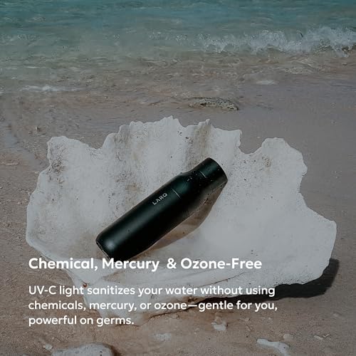25 Ounce Self-Cleaning UV Water Bottle - Obsidian Black, Insulated Stainless Steel