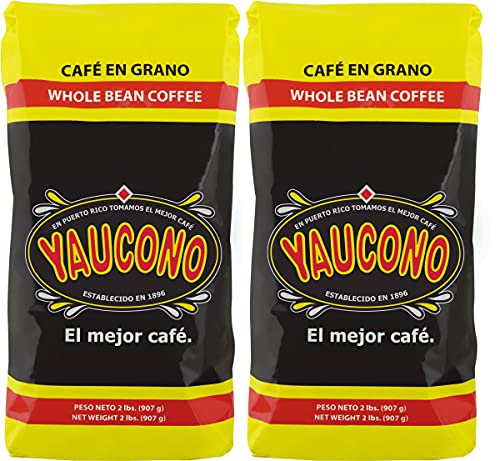 Yaucono Whole Bean Coffee Medium Roast 2x2 lb Bags - Unflavored