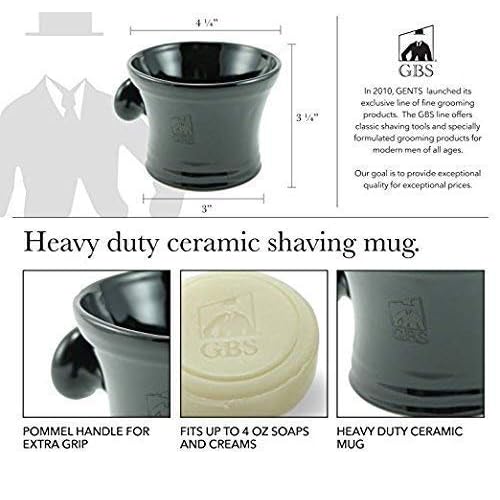 G.B.S Grooming Gift Set - Black Adjustable Double Edge Safety Razor, Shaving Mug, Shave Brush Razor Stand, Razor, Travel Toiletry Bag, Lavender Aftershave Balm and Natural Shaving Soap