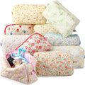 Paterr 10 Pcs Quilted Makeup Bag Bulk Cotton Floral Cosmetic Bag Women Girls Bridesmaid Gifts Cute Makeup Pouch Coquette Aesthetic Travel Toiletry Organizer(Classic Style,7.87 x 4.72 x 3.15 Inches)