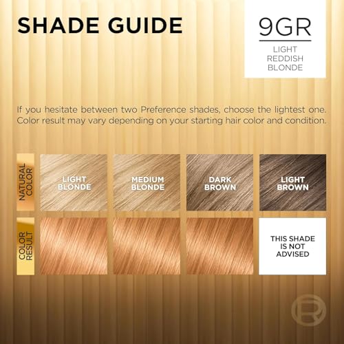 L'Oreal Superior Preference 9GR Light Reddish Blonde Hair Color Kit - Pack of 3