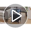 Huuger Black Nightstands Set of 2 with LED Lights and Charging Station
