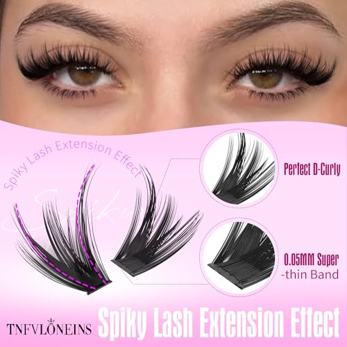 Lash Clusters Wispy Eyelash Clusters 10-18mm 144pcs Cluster Eyelash Extensions Natural Volume Lash Extensions DIY Individual Clusters Soft Thin Clear Band 60+80+100P