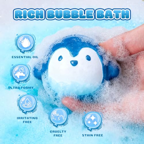 Kids Bath Bombs Set - 12 Animal-Shaped Fizzy Bath Toys with Essential Oils - Fruity Scents & Organic Formula - Perfect Gift for Children - Animal Bath Bombs Variation