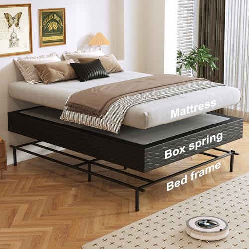 10 Inch High Profile King Box Spring - Heavy Duty Metal Mattress Foundation with Fabric Cover & Easy Assembly
