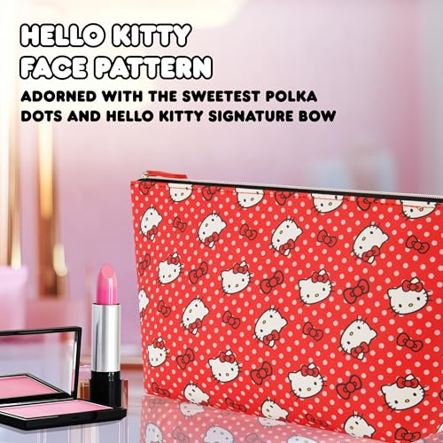 Hello Kitty Travel Makeup Bag, Trapezoid Cosmetic Organizer Pouch for Women