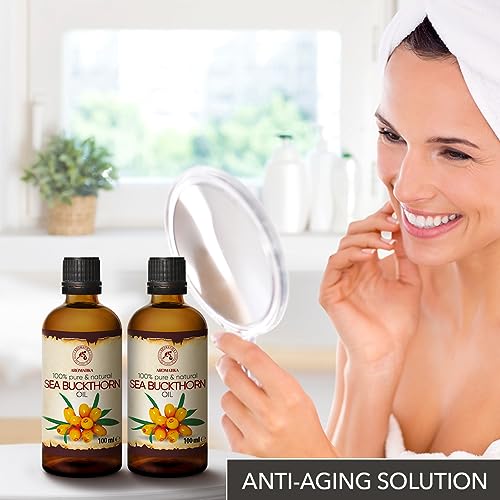 Sea Buckthorn Oil 3.4 Fl Oz Pack of 2 - Cold Pressed & Natural Skin & Hair Care