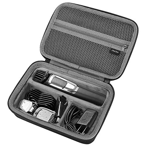 ProCase Hard Travel Case for Norelco Multigroom Series 3000 5000 7000 MG3750 MG5750/49 MG7750/49 Men's Electric Trimmer Shaver and Attachments -Black