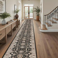 3x20 ft Non Slip Hallway Runner Rug with Rubber Backing - Black
