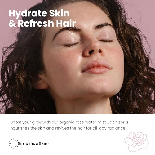 Rose Water Spray for Face & Hair ? Pure USDA Organic Rosewater Toner ? Refreshing Mist for Skin Care, Makeup & Locs ? Natural Rose Scent, 4 Oz