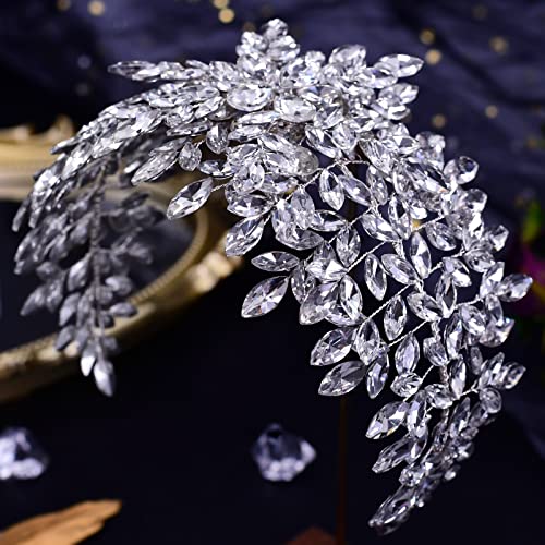 Silver Rhinestone Bridal Headband - Wedding Hair Accessory for Women & Girls