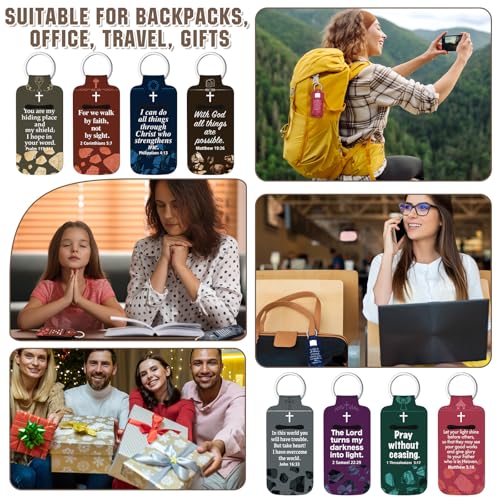 Scenic Christian Lipstick Holder Keychain Gift - 72 Pack with Bible & Cross Themes