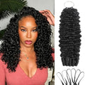 Natural Black 18 Inch Reusable Feather Crochet Human Hair Extensions - Burmese Curly, Invisible Knotless, 60g