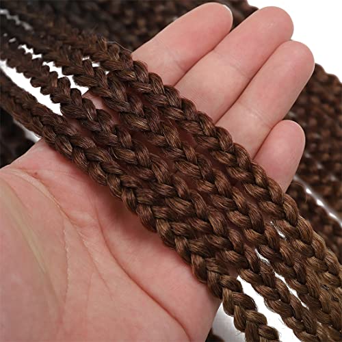 Crochet Box Braids Hair Pre-Looped Goddess Braids 7 Packs 18 Inch - 1B/30/27 Variation