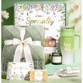 Coralogo Spa Self Care Gifts for Women - Unique Birthday Basket for Women with Green Blanket, 40oz Tumbler, Spa Gift Baskets for Her Birthday, Get Well, Mother's Day, Thinking of You