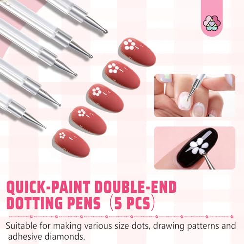 SAVILAND Electric Nail Drill Professional & 5PCS Dotting Tools : 40000RPM Nail Filer Electric Manicure Pedicure13 Nail Drill Bits for Acrylic Nails False Nails Gel Nails