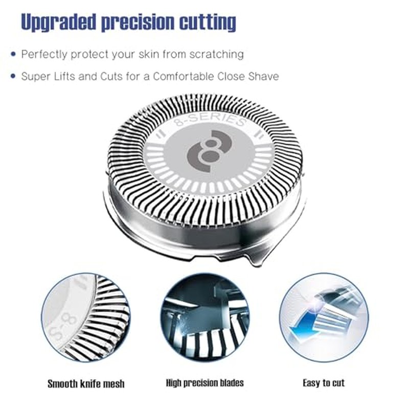 HQ8 Replacement Heads for Philips Norelco Aquatec Shavers, HQ8 Blades Fit Philips Norelco PT720 AT880 AT810 Heads, 3pc-Pack