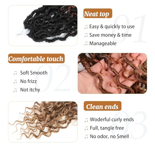 12 Inch Goddess Faux Locs Crochet Hair for Black Women - 6 Packs, Curly Ends, Variation of THIS listing