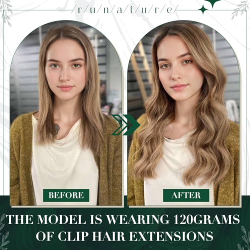 Clip in Hair Extensions 14 Inch Dark Blonde 60g 3pcs - Variation A-02-#10P16