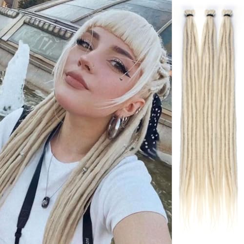 24 Inch Straight Dreadlock Extensions - 30 Strands, Synthetic Hair, Handmade