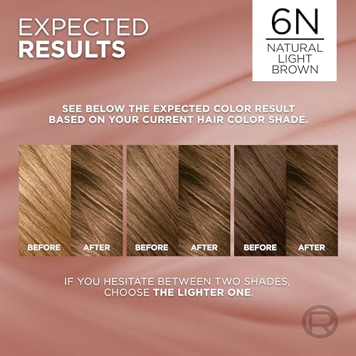 L’Oreal Paris Excellence Universal Nudes Hair Color 6N Natural Light Brown - Pack of 2
