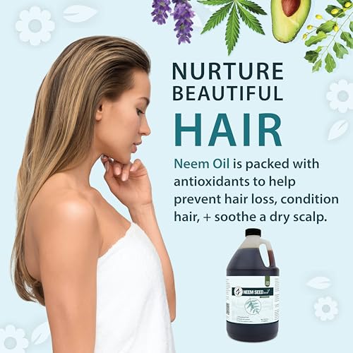 Neem Seed Oil - 128 Fl Oz Pure Cold Pressed Skin & Hair Conditioner - Variation of THIS listing