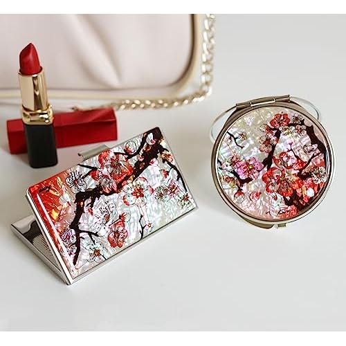 MADDesign Mother of Pearl Compact Makeup Mirror Business Card Case Set