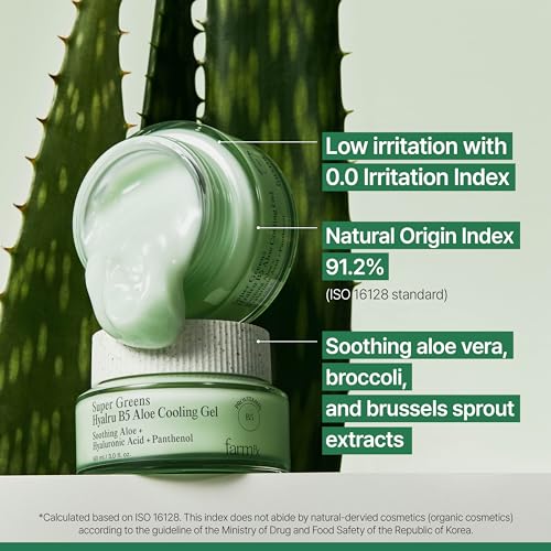 Farm Rx Super Greens Hyalru B5 Aloe Cooling Gel Cream - Soothing Hydrating Moisturizer, Vegan, 3 fl oz