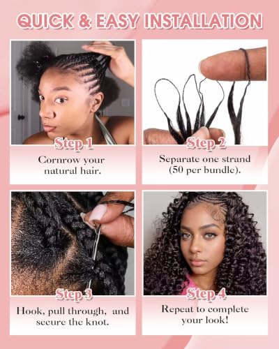 Natural Black Burmese Curly Crochet Hair 120g 20 Inch Knotless Pre-Separated