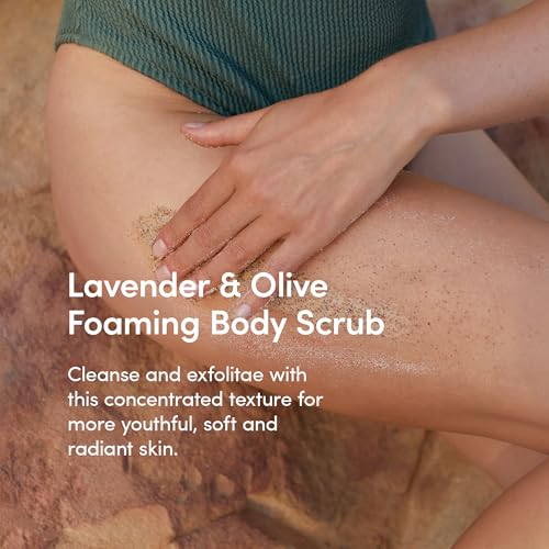 LATHER Lavender & Olive Foaming Body Scrub - Gentle Exfoliating Hydrating 4 Oz Jar - Variation of THIS listing